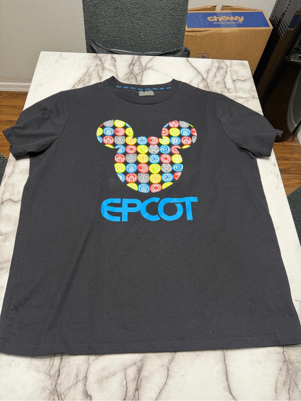 Disney Black Graphic Tee with Multicolor Print